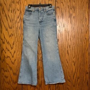 Madewell High Rise Kick Flare Jeans | Cropped | Stretch Denim 28